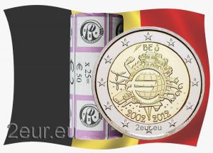 BELGIUM 2 EURO 2012 - 10 YEARS OF EURO